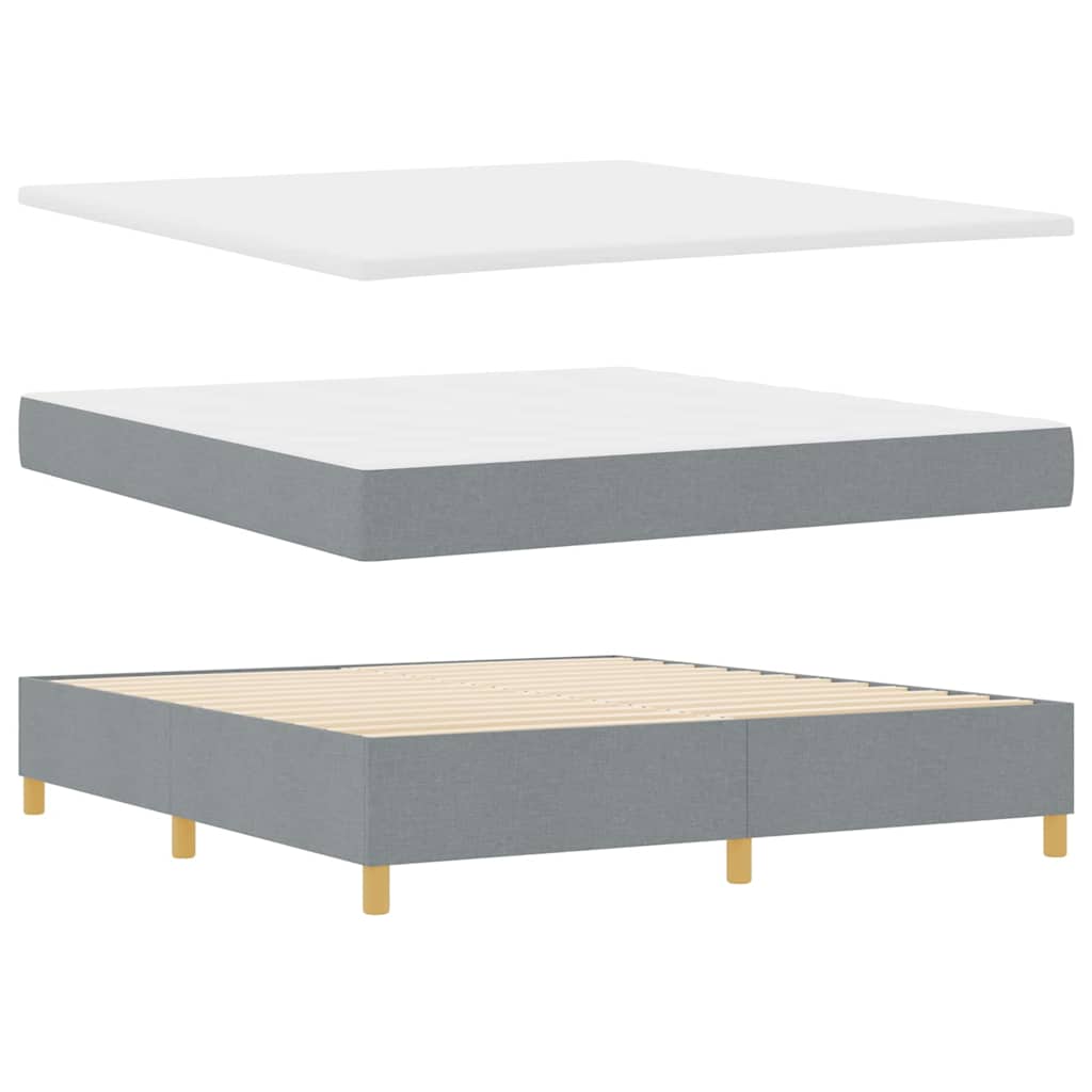 LED Κρεβάτι με βάθρο Ανοιχτό γκρι 180 x 200 cm ύφασμα