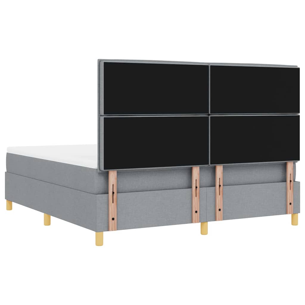 LED Κρεβάτι με βάθρο Ανοιχτό γκρι 180 x 200 cm ύφασμα