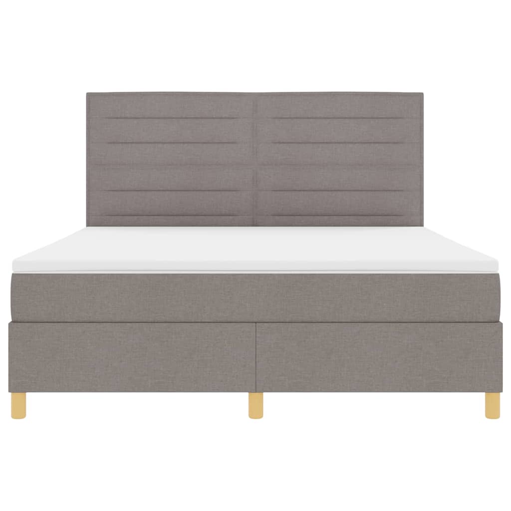 LED Κρεβάτι με βάθρο με στρώμα Taupe 180 x 200 cm ύφασμα - Pakobazaar