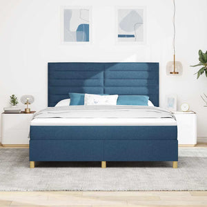 LED Κρεβάτι με βάθρο με στρώμα Μπλε 180 x 200 cm ύφασμα - Pakobazaar