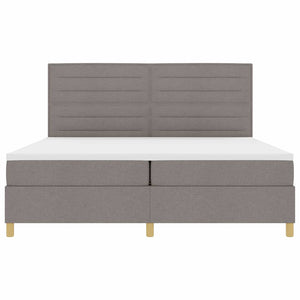 LED Κρεβάτι με βάθρο με κεφαλάρι Taupe 200 x 200 cm ύφασμα