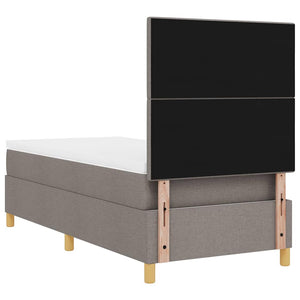 LED Κρεβάτι με βάθρο με στρώμα Taupe 80 x 200 cm ύφασμα - Pakobazaar