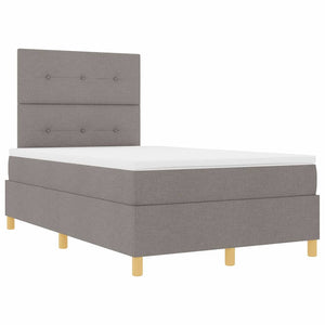LED Κρεβάτι με βάθρο με στρώμα Taupe 120 x 190 cm ύφασμα - Pakobazaar