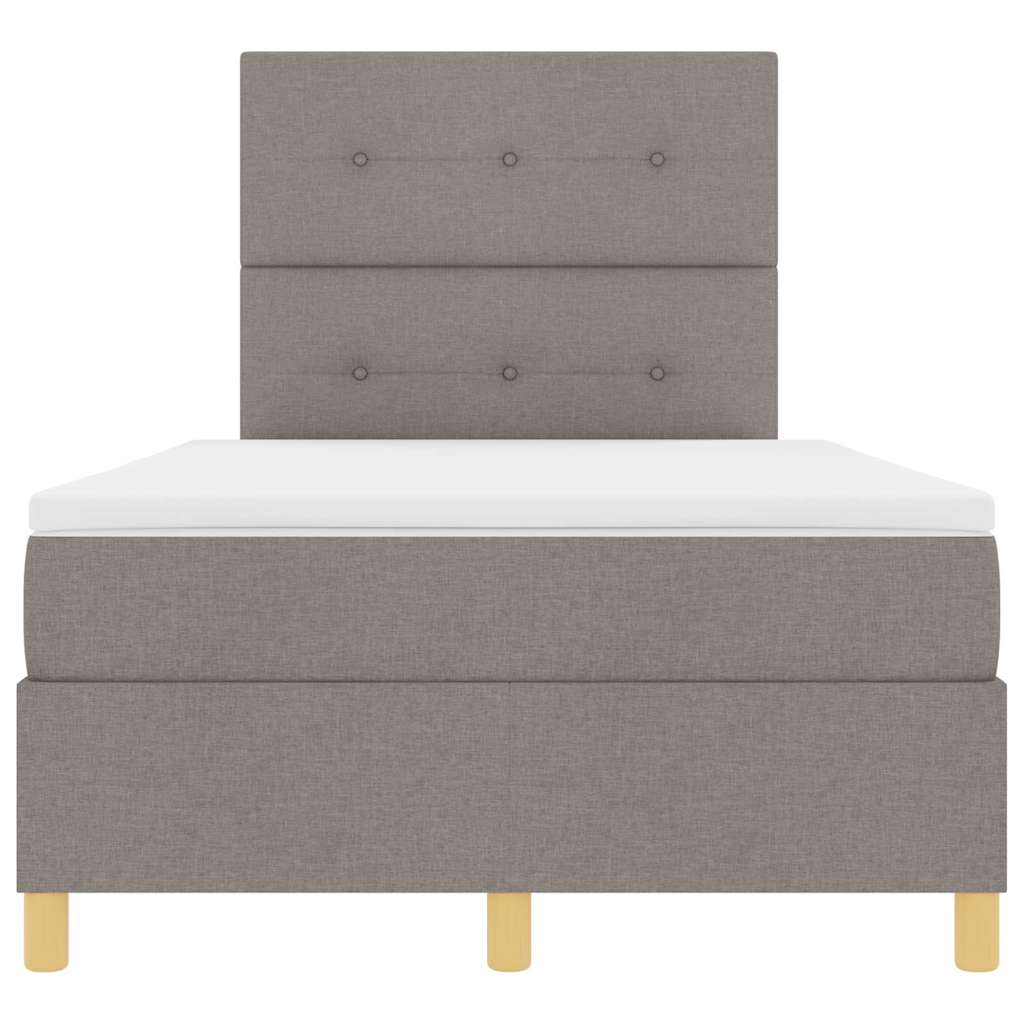 LED Κρεβάτι με βάθρο με στρώμα Taupe 120 x 190 cm ύφασμα - Pakobazaar