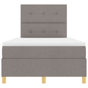 LED Κρεβάτι με βάθρο με στρώμα Taupe 120 x 190 cm ύφασμα - Pakobazaar