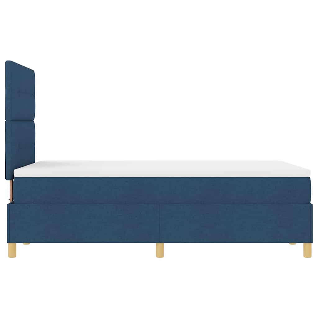 LED Κρεβάτι με βάθρο με στρώμα Μπλε 120 x 190 cm ύφασμα - Pakobazaar