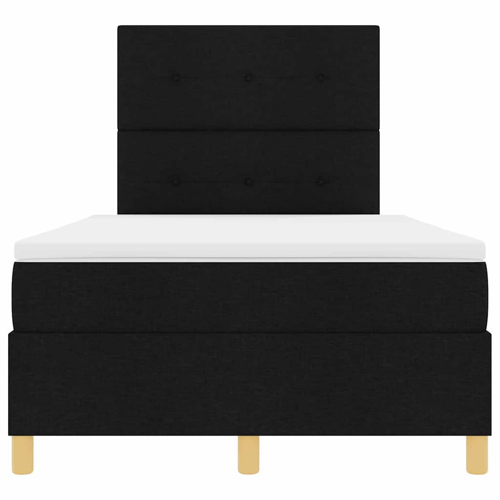LED Κρεβάτι με βάθρο με στρώμα Μαύρο 120 x 200 cm ύφασμα - Pakobazaar