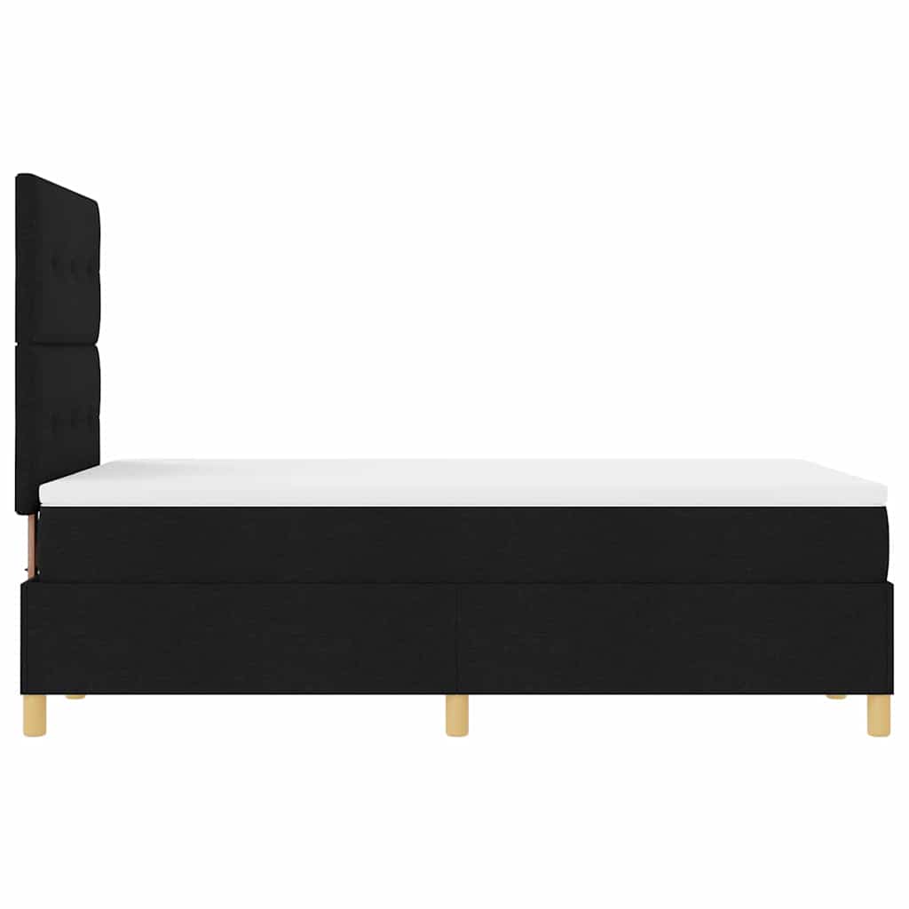 LED Κρεβάτι με βάθρο με στρώμα Μαύρο 120 x 200 cm ύφασμα - Pakobazaar