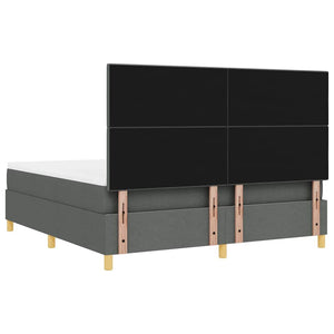LED Κρεβάτι με βάθρο Σκούρο Γκρι 180 x 200 cm ύφασμα - Pakobazaar
