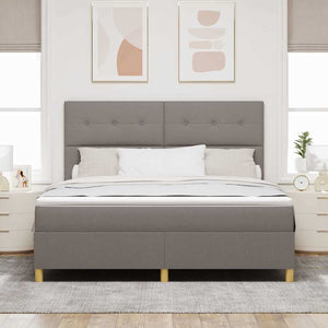 LED Κρεβάτι με βάθρο με στρώμα Taupe 180 x 200 cm ύφασμα - Pakobazaar