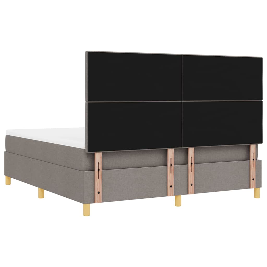 LED Κρεβάτι με βάθρο με στρώμα Taupe 180 x 200 cm ύφασμα - Pakobazaar