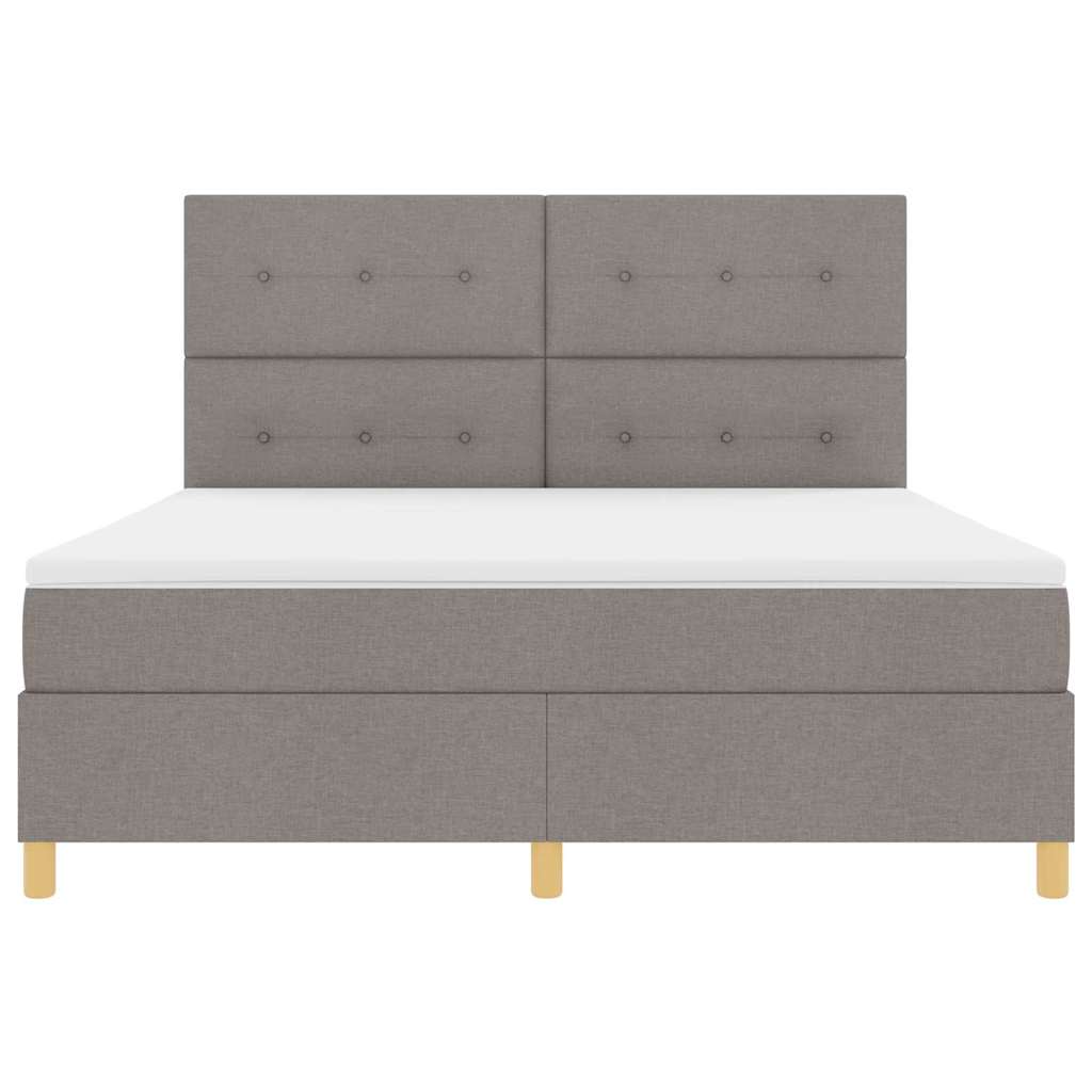 LED Κρεβάτι με βάθρο με στρώμα Taupe 180 x 200 cm ύφασμα - Pakobazaar