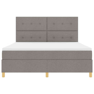 LED Κρεβάτι με βάθρο με στρώμα Taupe 180 x 200 cm ύφασμα - Pakobazaar