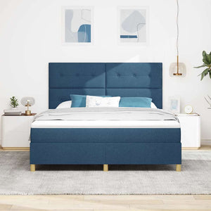LED Κρεβάτι με βάθρο με κεφαλάρι Μπλε 180 x 200 cm ύφασμα - Pakobazaar