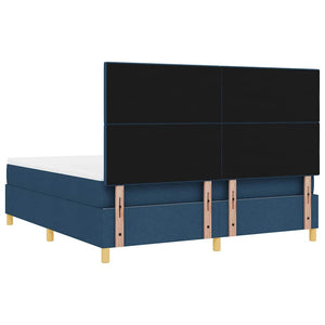 LED Κρεβάτι με βάθρο με κεφαλάρι Μπλε 180 x 200 cm ύφασμα - Pakobazaar