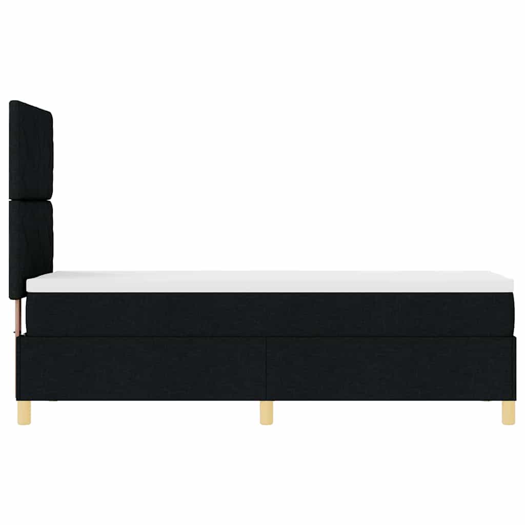 LED Κρεβάτι με βάθρο με στρώμα Μαύρο 80 x 200 cm ύφασμα - Pakobazaar