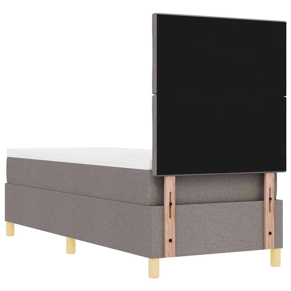 LED Κρεβάτι με βάθρο με κεφαλάρι Taupe 80 x 200 cm ύφασμα