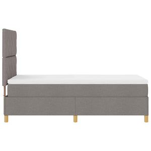 LED Κρεβάτι με βάθρο με κεφαλάρι Taupe 100 x 200 cm ύφασμα - Pakobazaar