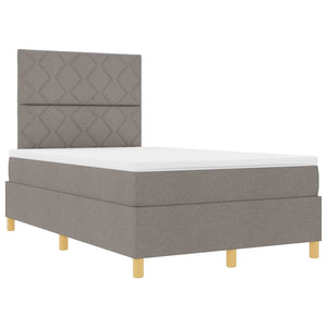 LED Κρεβάτι με βάθρο με κεφαλάρι Taupe 120 x 200 cm ύφασμα - Pakobazaar