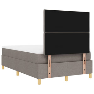 LED Κρεβάτι με βάθρο με κεφαλάρι Taupe 120 x 200 cm ύφασμα - Pakobazaar