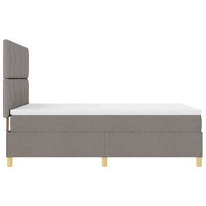 LED Κρεβάτι με βάθρο με κεφαλάρι Taupe 140 x 190 cm ύφασμα - Pakobazaar