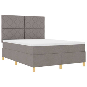 LED Κρεβάτι με βάθρο με κεφαλάρι Taupe 140 x 200 cm ύφασμα