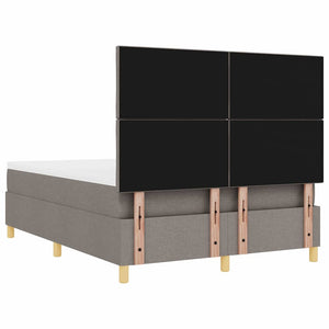 LED Κρεβάτι με βάθρο με κεφαλάρι Taupe 140 x 200 cm ύφασμα