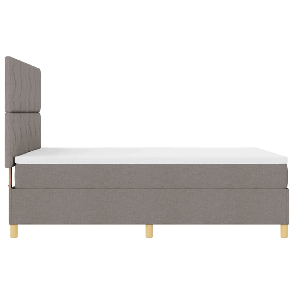 LED Κρεβάτι με βάθρο με κεφαλάρι Taupe 140 x 200 cm ύφασμα