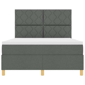 LED Κρεβάτι με βάθρο Σκούρο Γκρι 160 x 200 cm ύφασμα - Pakobazaar