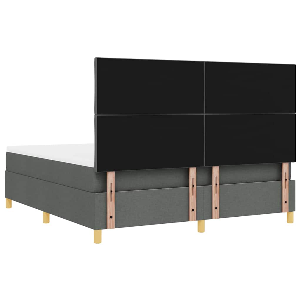 LED Κρεβάτι με βάθρο Σκούρο Γκρι 180 x 200 cm ύφασμα - Pakobazaar
