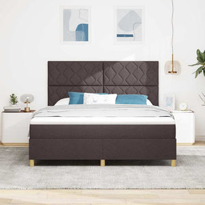 LED Κρεβάτι με βάθρο Σκούρο Καφέ 180 x 200 cm ύφασμα - Pakobazaar