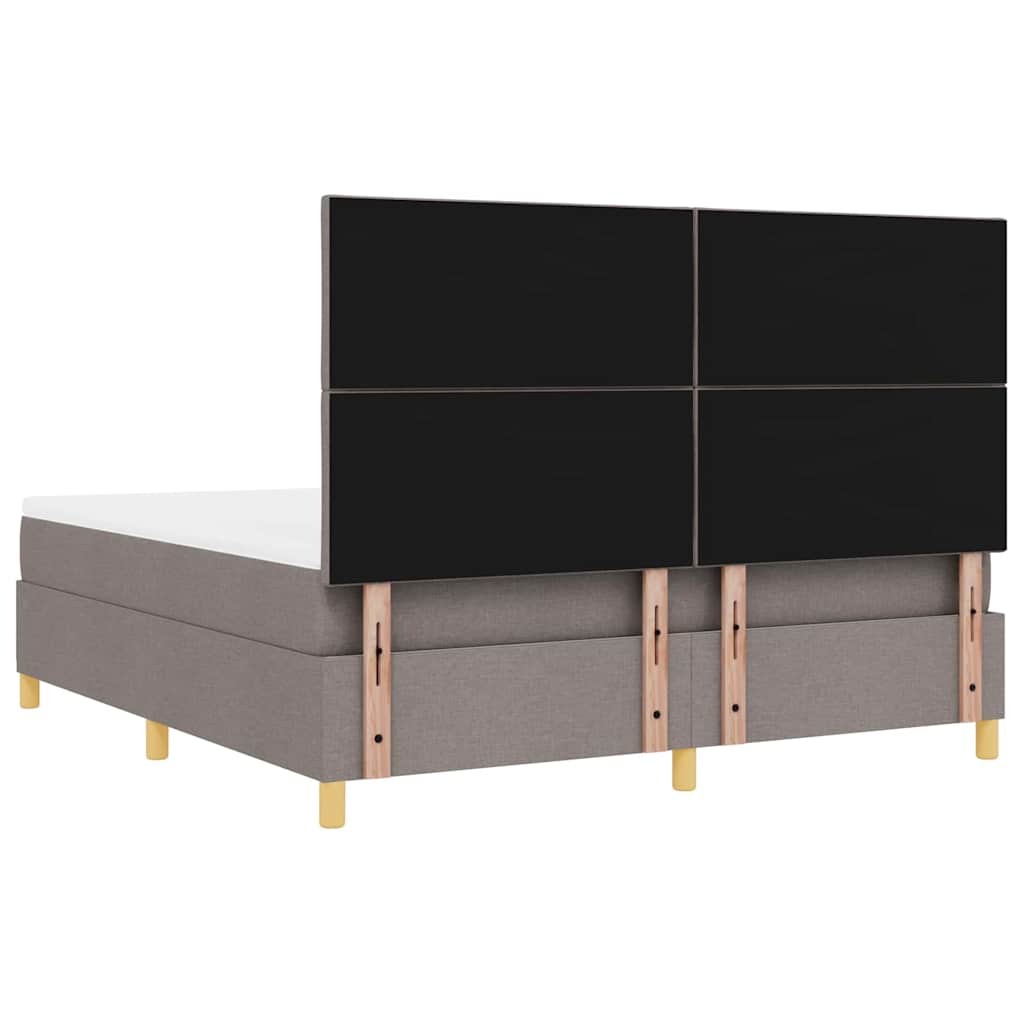 LED Κρεβάτι με βάθρο με κεφαλάρι Taupe 180 x 200 cm ύφασμα - Pakobazaar