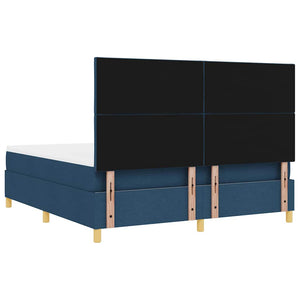 LED Κρεβάτι με βάθρο με κεφαλάρι Μπλε 180 x 200 cm ύφασμα - Pakobazaar