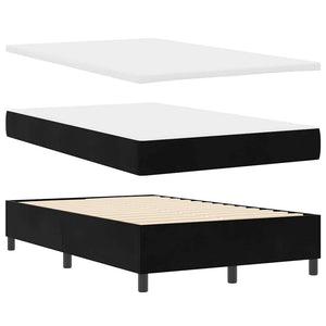 LED Κρεβάτι με βάθρο με στρώμα Μαύρο 120 x 190 cm Βελούδο - Pakobazaar