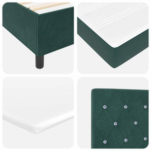 LED Κρεβάτι με βάθρο Σκούρο Πράσινο 180 x 200 cm Βελούδο - Pakobazaar
