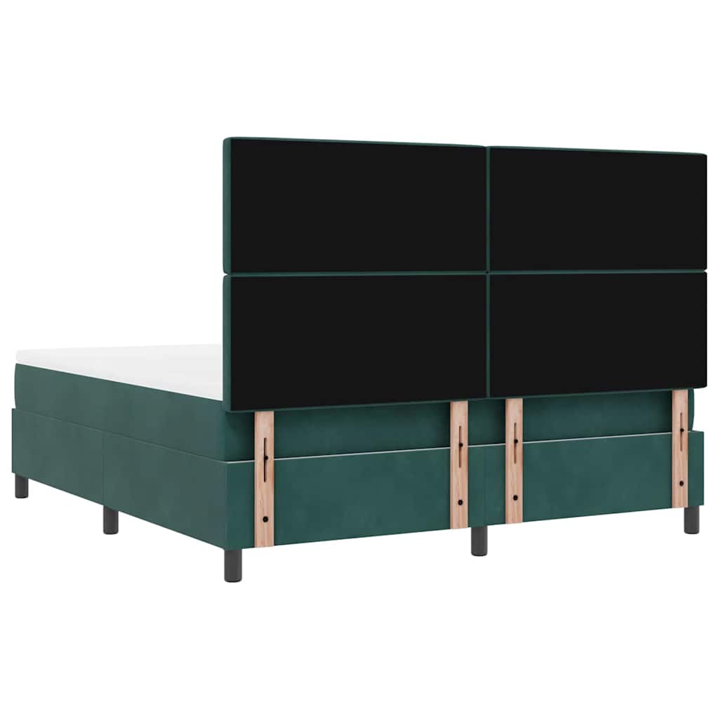 LED Κρεβάτι με βάθρο Σκούρο Πράσινο 180 x 200 cm Βελούδο - Pakobazaar