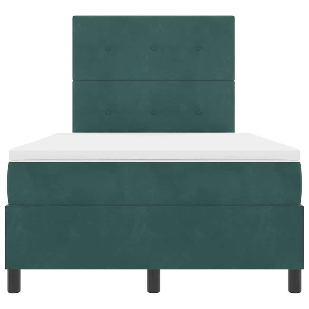 LED Κρεβάτι με βάθρο Σκούρο Πράσινο 120 x 200 cm ύφασμα - Pakobazaar