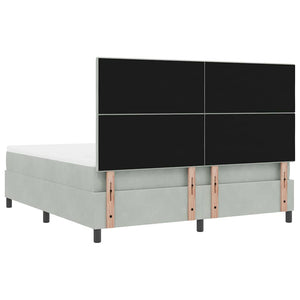 LED Κρεβάτι με βάθρο με στρώμα Ανοιχτό γκρι 180 x 200 cm ύφασμα - Pakobazaar