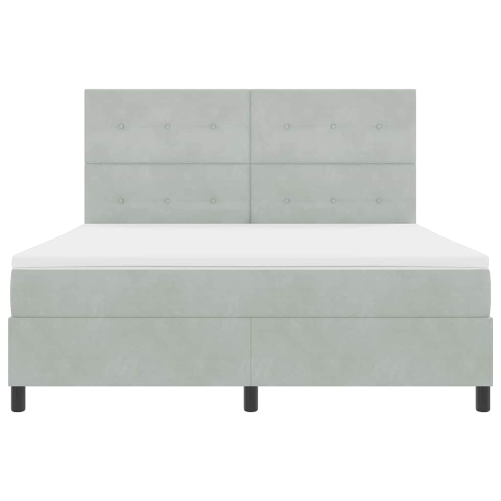 LED Κρεβάτι με βάθρο με στρώμα Ανοιχτό γκρι 180 x 200 cm ύφασμα - Pakobazaar