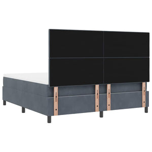 LED Κρεβάτι με βάθρο με στρώμα Σκούρο Γκρι 180 x 200 cm ύφασμα - Pakobazaar