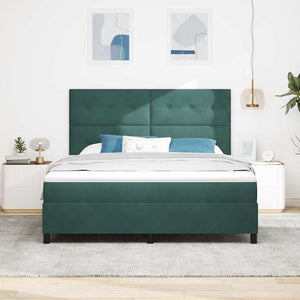 LED Κρεβάτι με βάθρο Σκούρο Πράσινο 180 x 200 cm ύφασμα - Pakobazaar