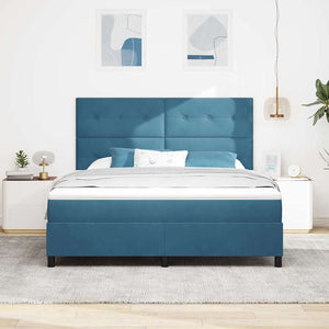 LED Κρεβάτι με βάθρο Σκούρο Μπλε 180 x 200 cm Βελούδο