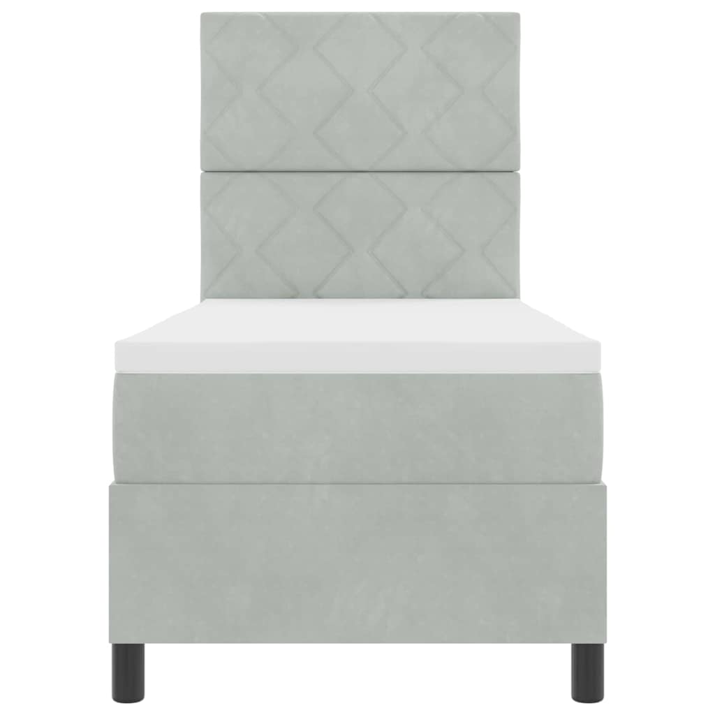 LED Κρεβάτι με βάθρο Ανοιχτό γκρι 80 x 200 cm Βελούδο - Pakobazaar