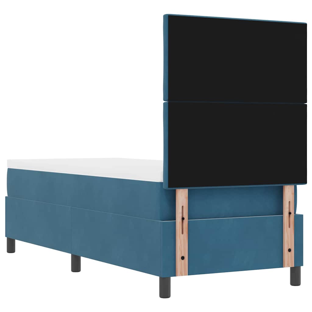 LED Κρεβάτι με βάθρο με στρώμα Σκούρο Μπλε 80 x 200 cm ύφασμα - Pakobazaar