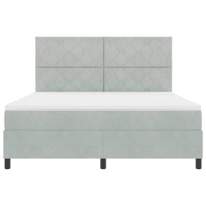 LED Κρεβάτι με βάθρο με στρώμα Ανοιχτό γκρι 180 x 200 cm ύφασμα - Pakobazaar
