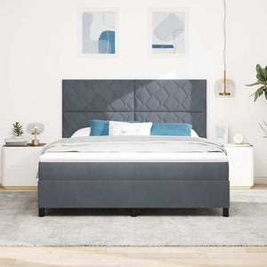 LED Κρεβάτι με βάθρο Σκούρο Γκρι 180 x 200 cm Βελούδο