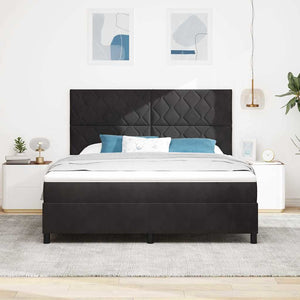 LED Κρεβάτι με βάθρο με κεφαλάρι Μαύρο 180 x 200 cm Βελούδο - Pakobazaar
