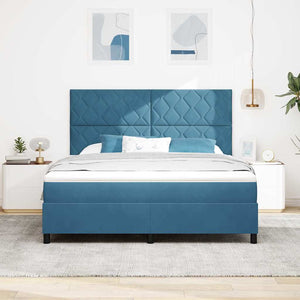LED Κρεβάτι με βάθρο Σκούρο Μπλε 180 x 200 cm Βελούδο