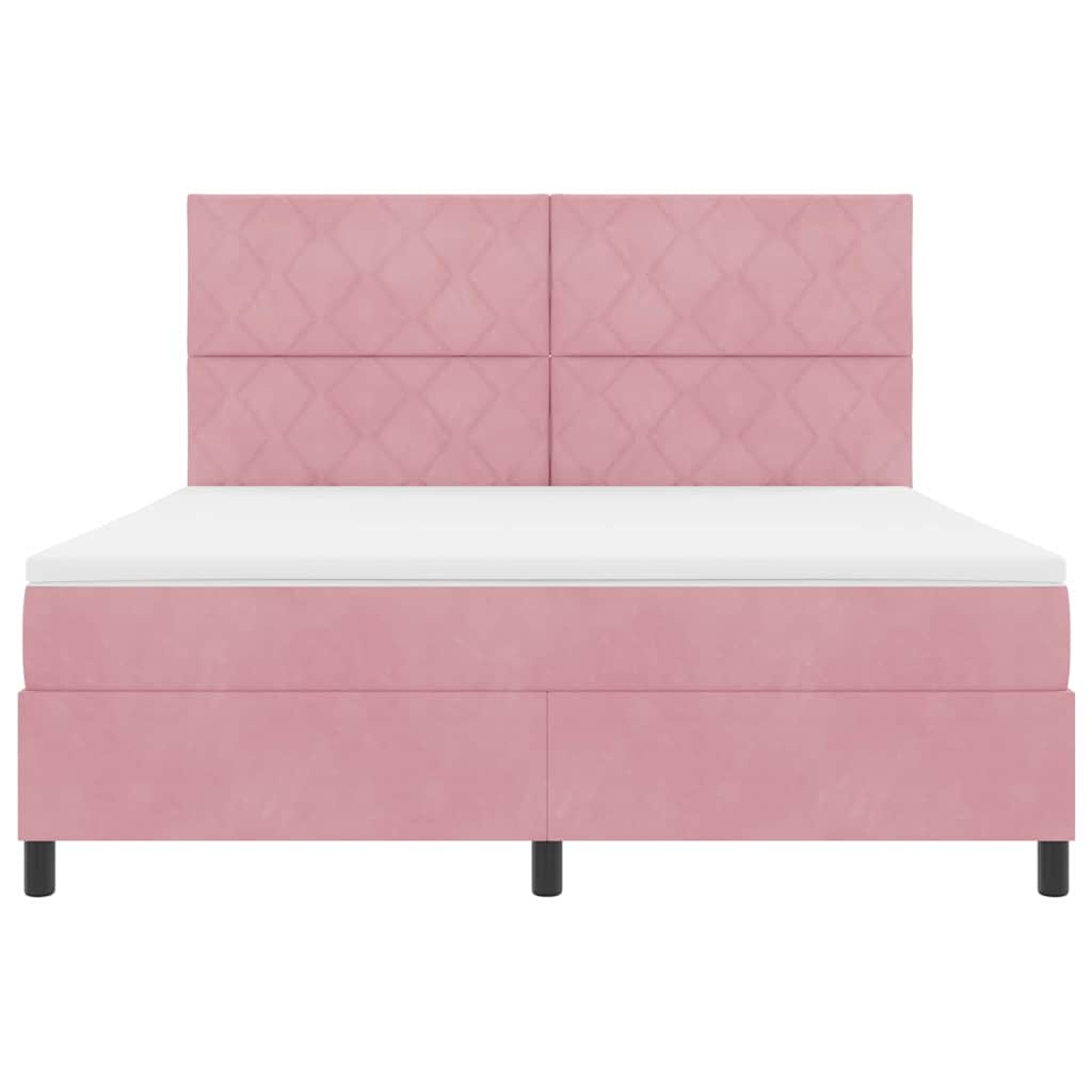 LED Κρεβάτι με βάθρο με στρώμα Ροζ 180 x 200 cm ύφασμα - Pakobazaar