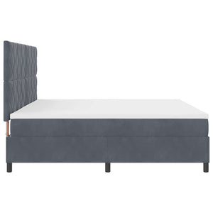 LED Κρεβάτι με βάθρο Σκούρο Γκρι 200 x 200 cm Βελούδο